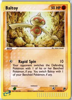 Pokemon Card - Baltoy 32/100 Sandstorm 2003 Uncommon Reverse Holo Heavily Played - Image 1
