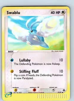 Pokemon TCG Swablu EX Dragon Reverse Holo Common Card 75/97 MP - Image 1
