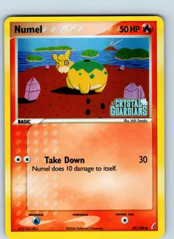 Pokemon Card - Numel Crystal Guardians 59/100 Common Reverse Holo Stamped - Image 1