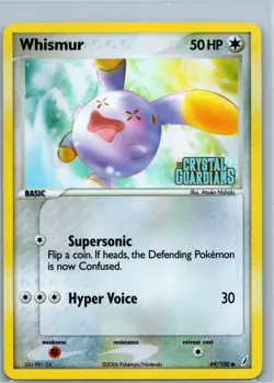 Pokemon Card - Whismur Crystal Guardians 69/100 Common Reverse Holo Stamped - Image 1