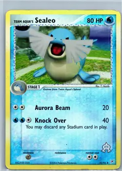Pokemon Card - Team Aqua's Sealeo Team Magma vs Team Aqua 31/95 Reverse Holo - Image 1