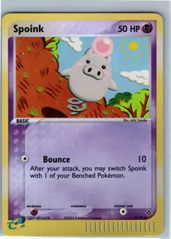 Pokemon Card SPOINK 73/97 REVERSE HOLO | | EX Dragon | 2003 Vintage - Image 1