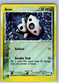 Pokemon Card - Aron - Reverse Holo - E-Series (25/109) ex Ruby & Sapphire - Image 1