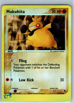Makuhita 57/109 EX Ruby & Sapphire Reverse Holo Pokemon Card - Image 1