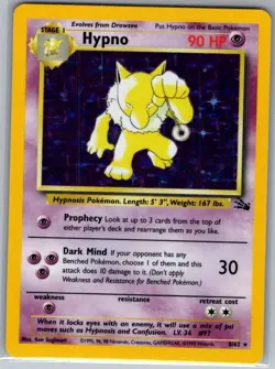 Hypno 8/62 Holo Fossil - Pokemon Card - NM - Image 1