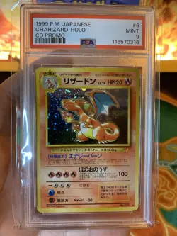1999 Pokemon Japanese Charizard Holo #6 CD Promo - PSA 9 - Image 2
