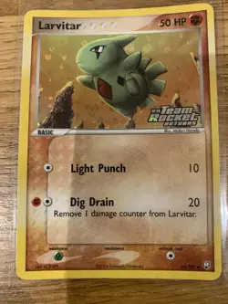 Pokemon Cards Ex Team Rocket Returns Larvitar Reverse Holo Stamped Old Vintage - Image 1