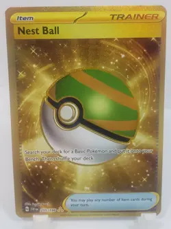 Pokemon Scarlet & Violet Gold Nest Ball 255/198 Holo NM/M Unplayed Pack Fresh - Image 1