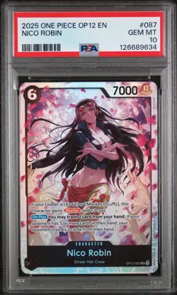 2025 ONE PIECE OP12-LEGACY OF THE MASTER #087 NICO ROBIN PSA 10 - Image 1