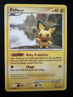 Pokemon TCG Pichu 93/123 Mysterious Treasures Non Holo Mint - Image 1