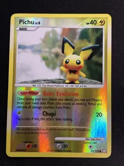 Pokemon TCG Pichu Reverse Holo Card 93/123 Mysterious Treasures - Image 1