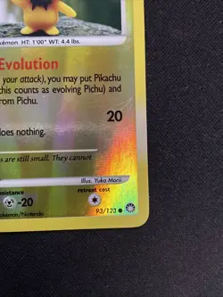 Pokemon TCG Pichu Reverse Holo Card 93/123 Mysterious Treasures - Image 5