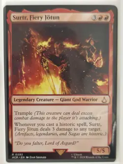 MTG Surtr, Fiery Jotun Assassin's Creed Universe Card 293 NM Condition - Image 1