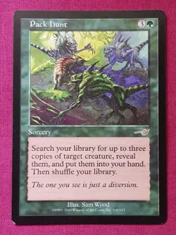 Magic The Gathering NEMESIS PACK HUNT green card MTG - Image 1