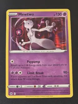Pokemon Mewtwo TCG Crown Zenith Holo Card 059/159 Rare - Image 1