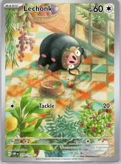 Lechonk 209/197 Illustration Rare Obsidian Flames Pokemon Near Mint - Image 1