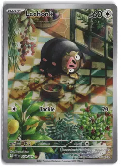 Lechonk 209/197 Illustration Rare Obsidian Flames Pokemon Holo NM - Image 1