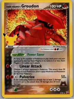 Team Magma's Groudon 9/95 Celebrations: Classic Collection - Pokemon Card - NM - Image 1