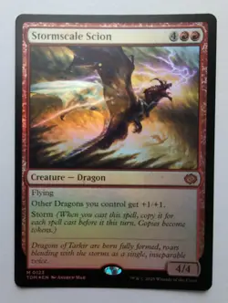MTG Stormscale Scion (TDM) Tarkir: Dragonstorm Foil Mythic 123 - Image 1