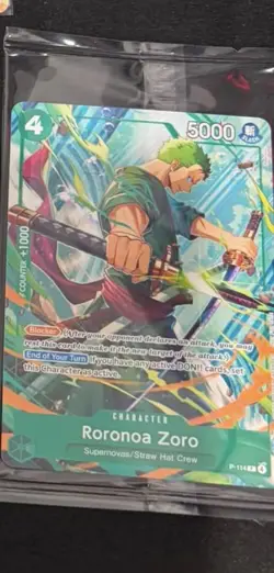 One Piece TCG Roronoa Zoro P-114 Convention Exclusive Promo Card Sealed English - Image 1