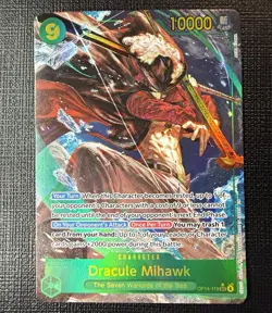 One Piece TCG Dracule Mihawk OP14-119 The Seven Warlords SEC Alt Art Foil - Image 1