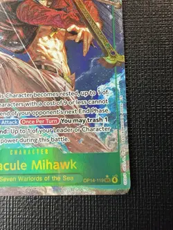 One Piece TCG Dracule Mihawk OP14-119 The Seven Warlords SEC Alt Art Foil - Image 5