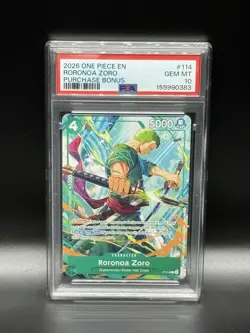 One Piece RORONOA ZORO 114 2026 C2E2 Event Promo Purchase Bonus PSA 10 Gem Mint - Image 1