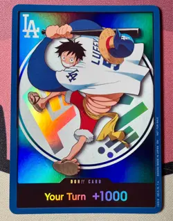 One Piece Night Los Angeles Dodgers Monkey D. Luffy Promo DON!! Card - Image 1