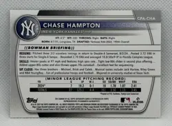 2026 Bowman Chrome #CPA-CHA Chase Hampton New York Yankees 1st Auto - Image 2