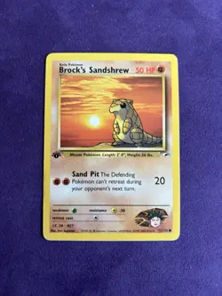 Pokemon TCG Brock's Sandshrew Gym Heroes 72/132 1st Edition Mint Condition - Image 1