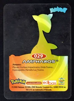 AMPHAROS #029 LAMINCARD COLECCION POKEMON NEW COLLECTION LAMINCARDS 2006 EDIBAS - Image 2