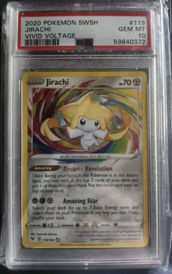 2020 POKEMON SWSH JIRACHIVIVID VOLTAGE PSA 10 - Image 1