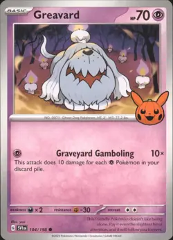 GREAVARD 104/198 COMMON TRICK OR TRADE BOOSTER 2023 POKEMON NM - Image 1