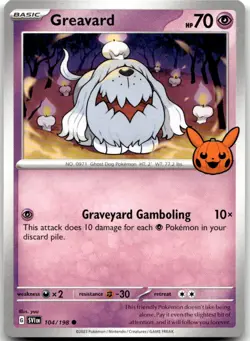Greavard 104/198 Common Trick or Trade BOOster 2023 Pokemon Near Mint - Image 1