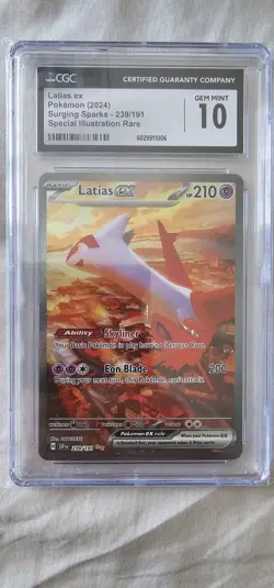 CGC 10 Latias ex 239/191 Sv08 Surging Sparks SIR Holo Eng 2024 - Image 1