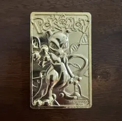 Nintendo Pokemon Mewtwo 1999 Gold-Plated Collectible Card Vintage - Image 1