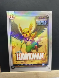 Pikachu as Cosplay Hawkman DC Heroes & Villains Non-Pokemon Fan Art Trading Card - Image 5