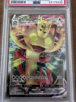 2020 Pokemon SWSH005 Meowth VMAX Special Collection Full Art PSA 10 - Image 3