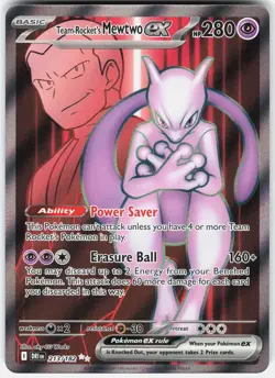 Pokemon Team Rocket's Mewtwo ex 213/182 Ultra Rare Destined Rivals Pokemon NM - Image 1