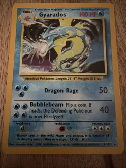 Pokemon TCG Gyarados Base Set 6/102 Holo 1999-2000 Wizards Base Set Copyright... - Image 3