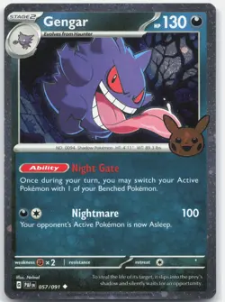 Pokemon GENGAR (COSMOS HOLO) 057/091 Trick or Trade BOOster 2024 NM - Image 1