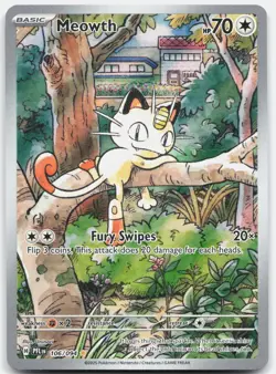 Pokemon Meowth 106/094 Illustration Rare Phantasmal Flames Pokemon - Image 1