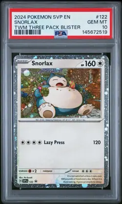 2024 Pokemon SVP EN Snorlax Black Star Promo #122 PSA 10 GEM MT - Image 1