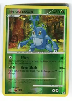 LP Reverse Holo Heracross 28/130 - Diamond and Pearl Pokemon TCG - Image 1