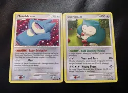 Snorlax 81/111 & Munchlax 69/111 Rising Rivals Common Pokemon Card Set LP - Image 1