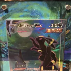 Pokemon Umbreon VMAX 215/203 Evolving Skies Custom 🪭 made Moonbreon Mit Halter - Image 2