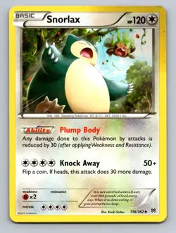 Snorlax 118/162 Uncommon BREAKthrough Pokemon Lightly Played - Image 1