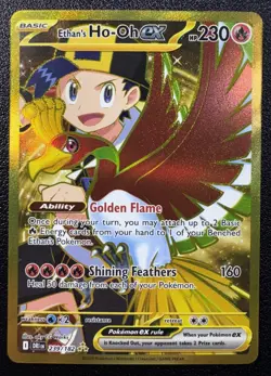 Pokemon Ethan's Ho-Oh ex Hyper Rare Full Art Holo 239/182 Destined Rivals - Image 1