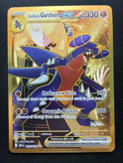 Pokemon: Cynthia's Garchomp ex (Gold) Hyper Rare 241/182 Destined Rivals - Image 1