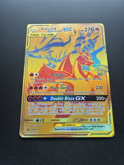 Pokemon: Reshiram & Charizard GX Tag Team Sun & Moon Promo SM247 (Gold) - Image 2